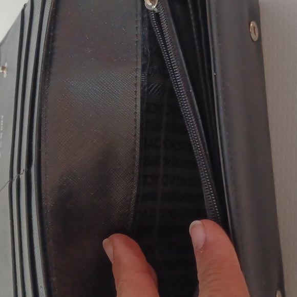 Prada Black Nylon Continental Long Wallet Women - Picture 8 of 10